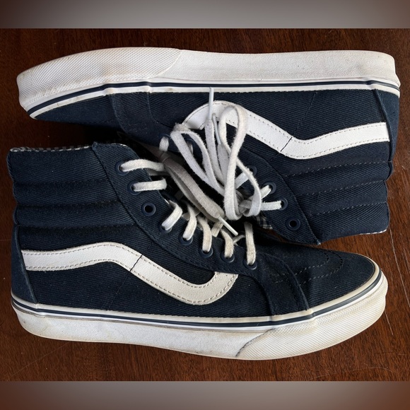 Van’s Sk8-Hi Shoes - Navy plaid - Men’s 8.5/ Women’s 10 - Picture 3 of 9